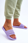 Ľahké dámske papuče s nápisom Purple Merry