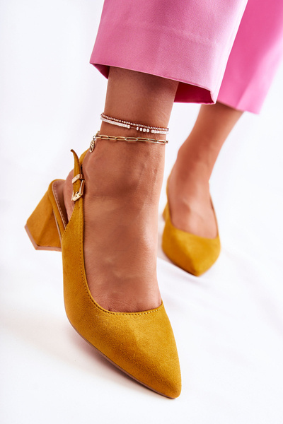 Semišové Lodičky V Spitz Žlutá Ashley