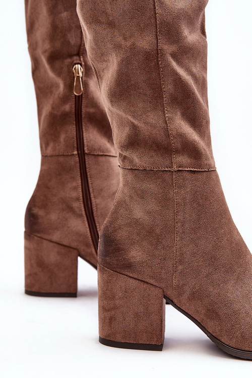 Dámské Zvršené Kozačky Nad Koleno Černé Favana