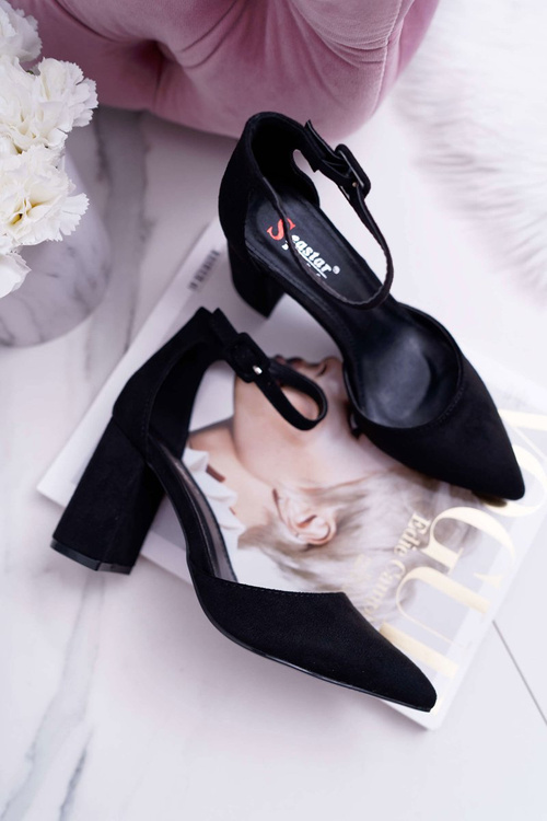 Dámske pumpy na čiernom harye Suede Post