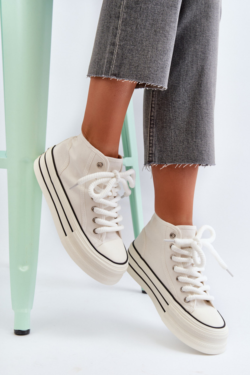 Dámské tenisky na platformě bílé Aineri