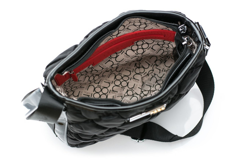 Prešívaná čierna taška Nobo Messenger