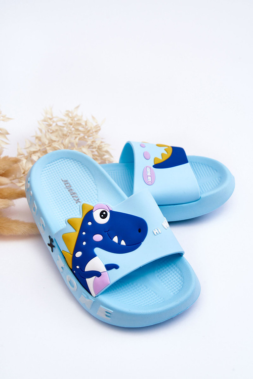 Dětské pěnové pantofle Dinosaur Light Blue Dario