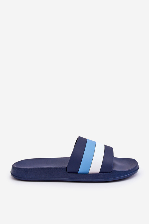 Pánské pruhované pantofle námořnická modrá Vision