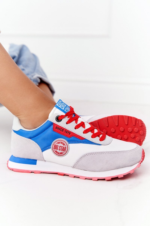 Dámské Tenisky Memory Foam Big Star HH274526 Bílé-Modre