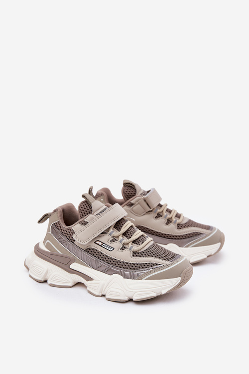 Tenisky Sportovní Boty Dětské Na Suchý Zip Khaki Ronivelle