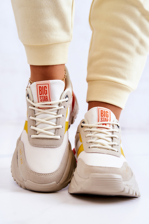 Dámska športová topánka veľká hviezda JJ274A411 biela a béžová