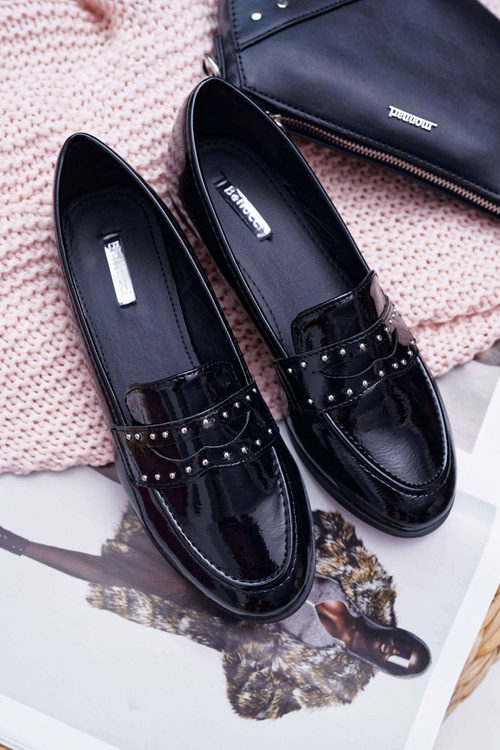 Ženské lakované mokasíry Lordy Black Thenss