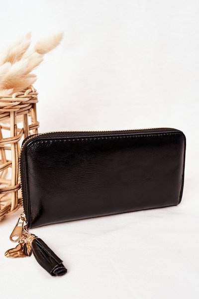 Velká Dámská Peněženka S Přívěskem Černá
