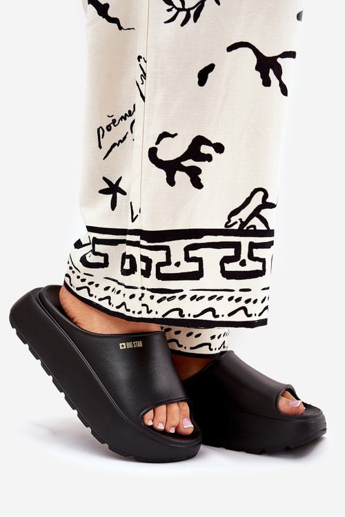 Dámske Pěnové Šľapky Na Platforme Big Star RR274A567 Čierne