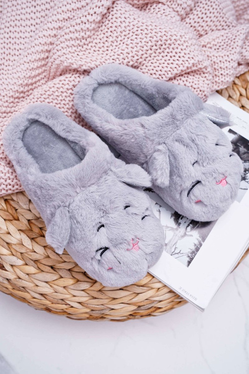 Dámské pantofle kočka s ušima šedé Sleppyhead