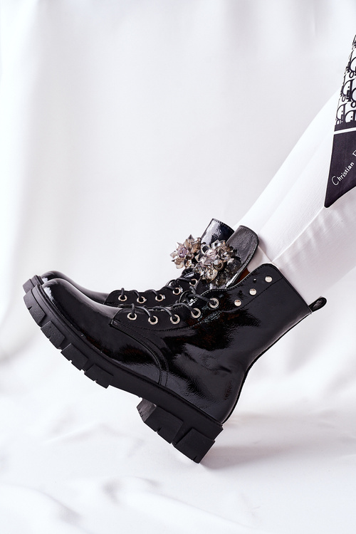 Dámske topánky, topánky, čierne kryštály