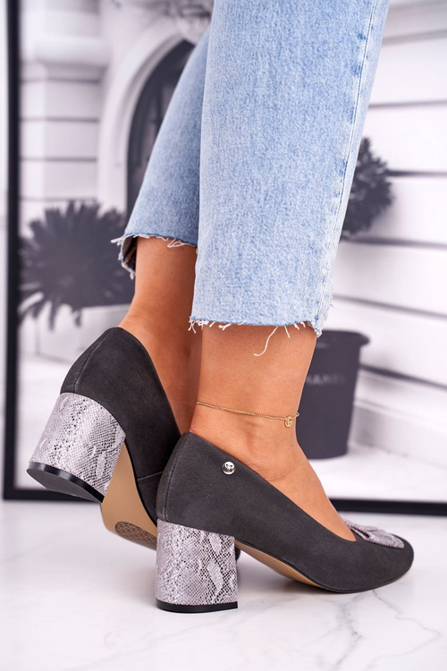 Dámske pumpy Maciejka Graphite Suede 3356A-43/00-1