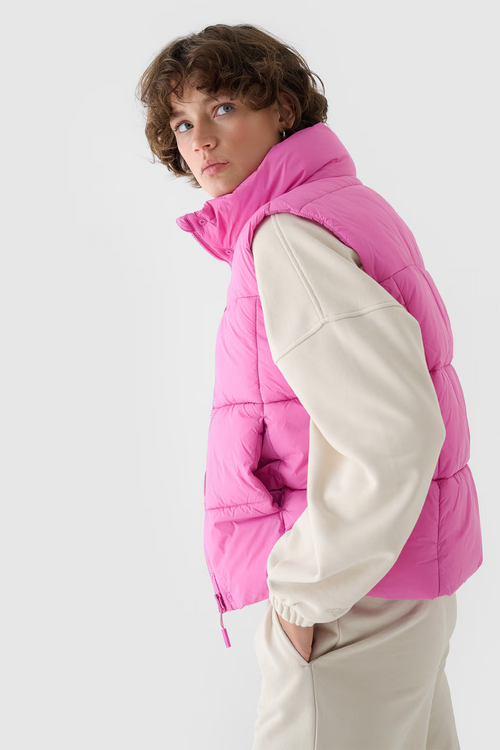 Bezrukávník Přírodní Syntetické Výplně Růžový 4F 4FWAW24TVJAF140-54S