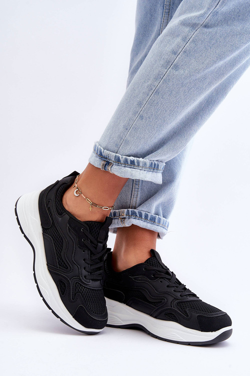 Dámske tenisky Športové topánky na čiernej a bielej platforme Lomare