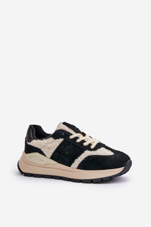 Zateplené dámské kožené sneakersy Big Star OO274A318 HI-POLY SYSTEM černé