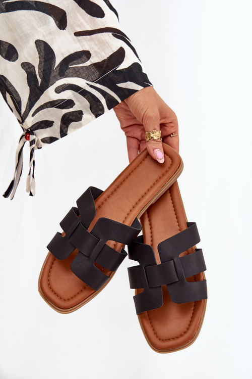 Dámske Sandále Na Plohom Opätku Čierne Mirona