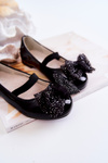 Dětské lakované balerínky s mašlí Černe Zolly