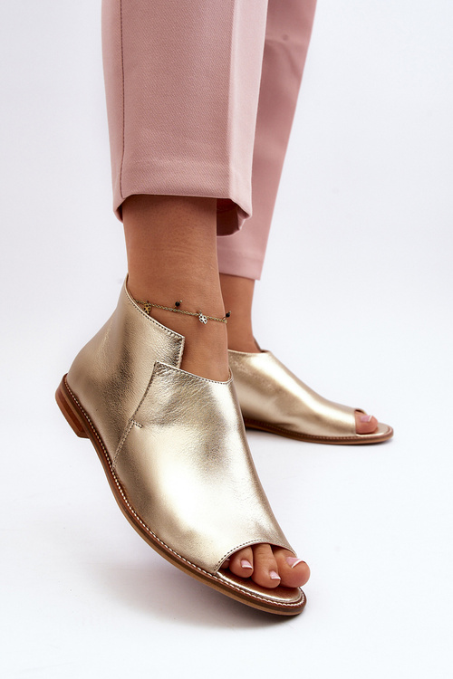 Dámske kožené sandále Laura Messi 2443 Zlaté