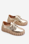 Zazoo 10128 Kožené Topánky na Platforme Zlaté
