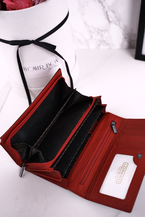 Stredne kožená dámska koža Lorenti maľovaná červená