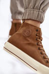 Dámska vysoká izolovaná veľká hviezda KK274171 Brown Sneakers
