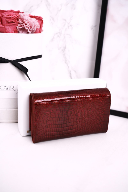 Stredne kožená dámska koža Lorenti maľovaná červená