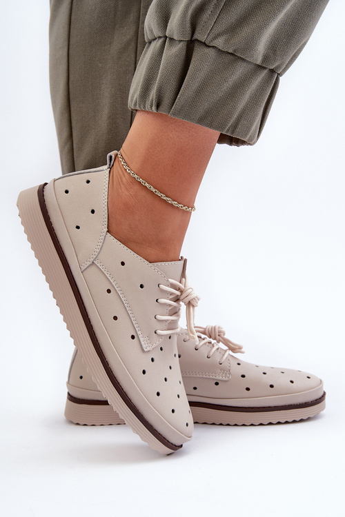 Biela dámska kožená obuv S.Barski LR182