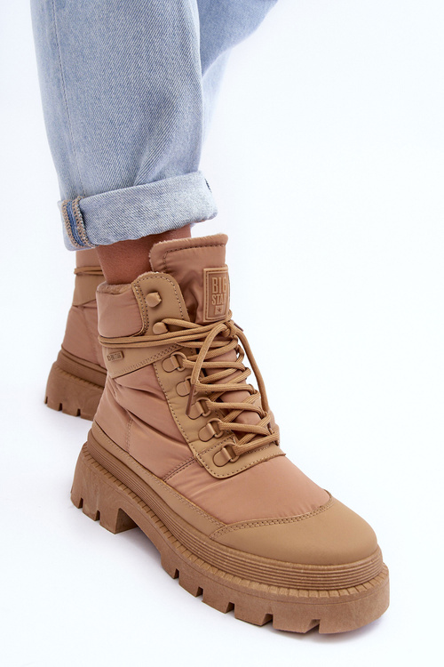 Dámske topánky Izolované topánky na plošine a ploché podpätky Big Star MM274340 Beige
