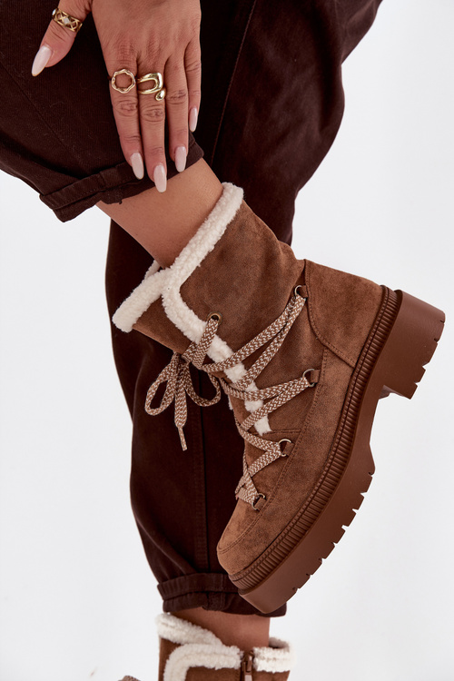 Dámské sněhule s kožíškem Camel Irmara