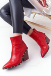 Dámské Kovbojské Boty Na Vysokém Podpatku Lu Boo červené