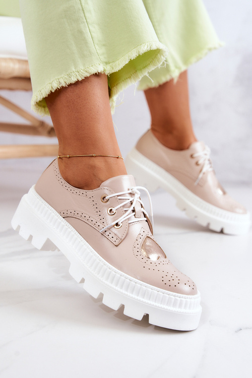 Kožené Boty S Srdce Béžová Curtis