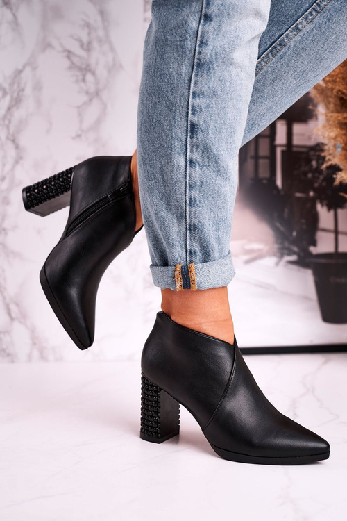 Dámské kotníkové boty na podpatku Sergio Leone černé BT497