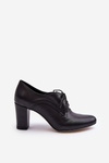 Kůže Polobotky Na Podpatku Černé Mavitte