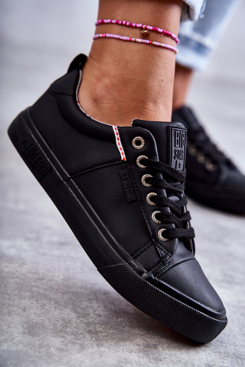 Nízke dámske kožené tenisky Big Star KK274006 čierna