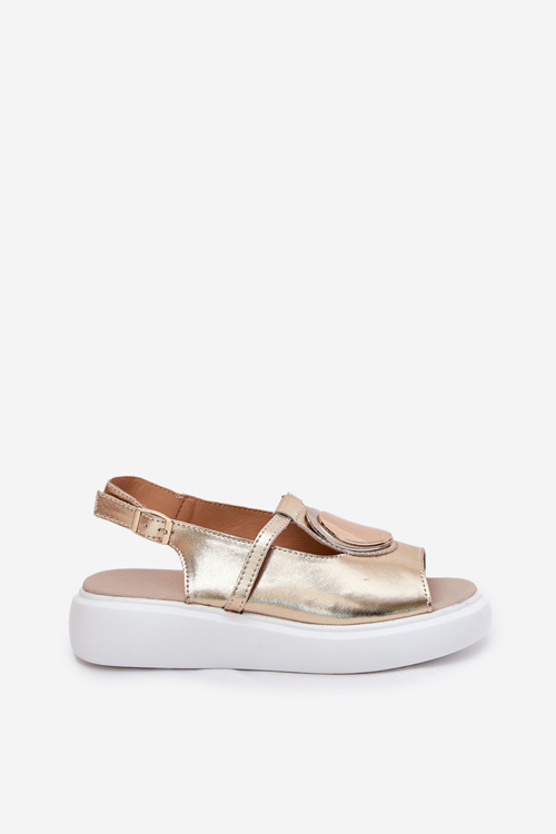 Kožené Elegantní Dámské Sandály S.Barski GR51-603 Zlaté