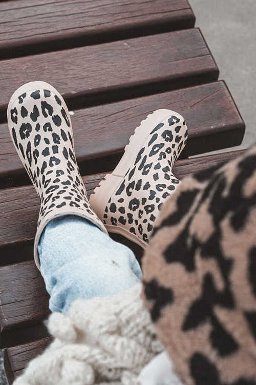 Detské detské galoshes s béžovou opatrovateľkou