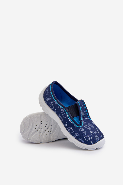 Detské Domáce Papuče Befado Na Zasunutie 975X182 Modré