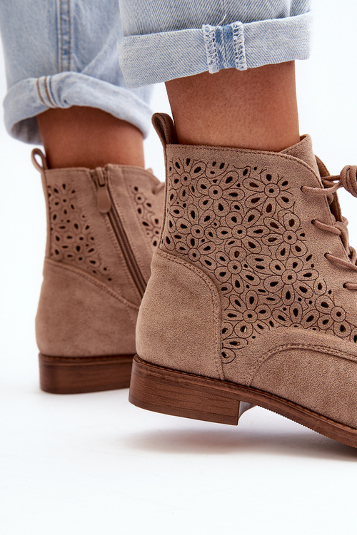 Dámské botky se vzorem béžové S.Barski HY66-136