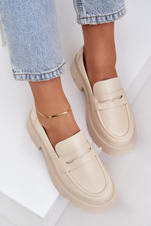 Dámske Mokasíny Z Eko Kože Svetlo Béžové Sendall