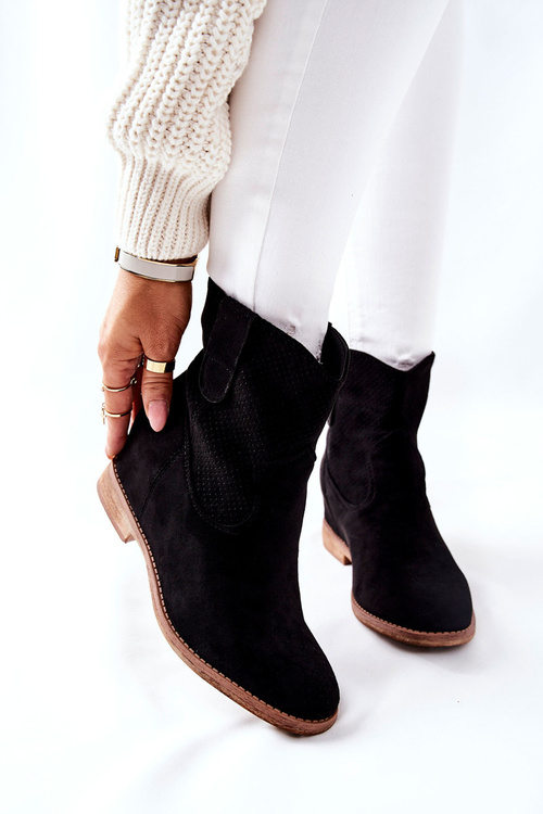 Čierne poľské semišové topánky