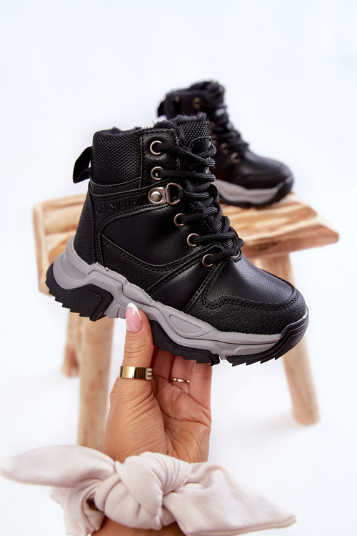 Dětské boty zateplené Trappers se zipem Černe Marvin