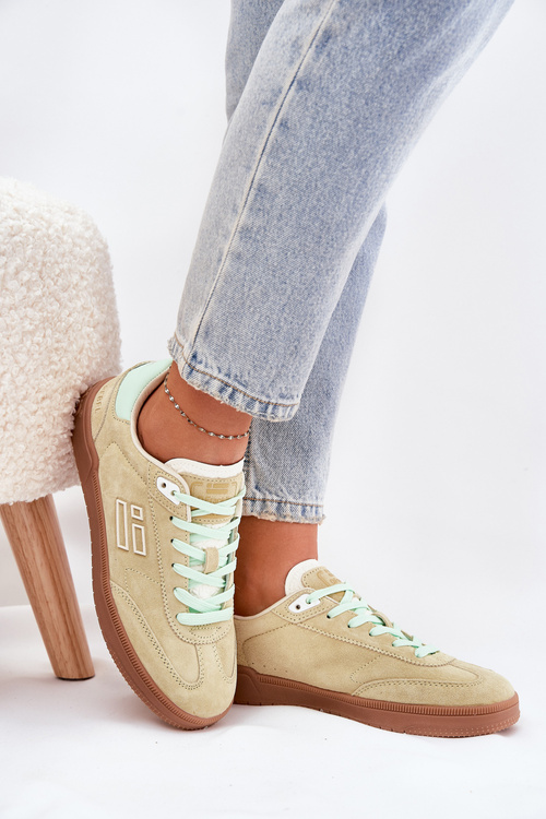 Semišové Sportovní Boty Tenisky Dámské D.Franklin Limetkové DFSH387005