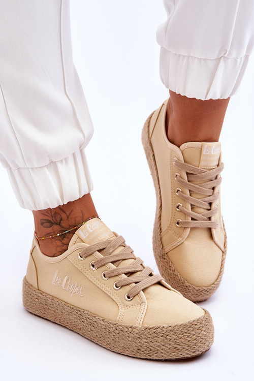 Módne tenisky s Lee Cooper LCW-23-31-1795L BRAID BEIGE