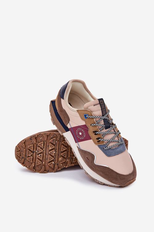 Semišové Pánske Tenisky Na Platforme Big Star RR174475 Hi-Poly System Béžové