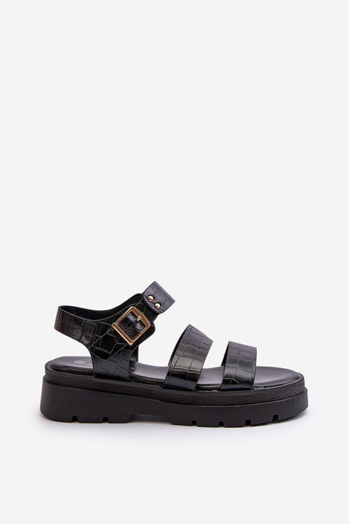 Dámske sandále na masívnej podrážke čierne Nicarda