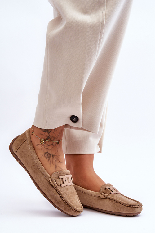 Dámske módne semišové hnedé mokasíry Rabell