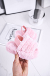 Dětské nazouváky s kožešinou růžové Fluffy