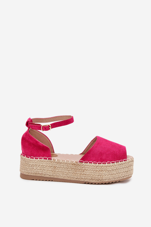 Dámské espadrilky na platformě s pletením fuchsie Selise