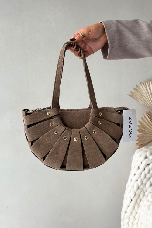 Kabelka z přírodního semiše béžová Marivane